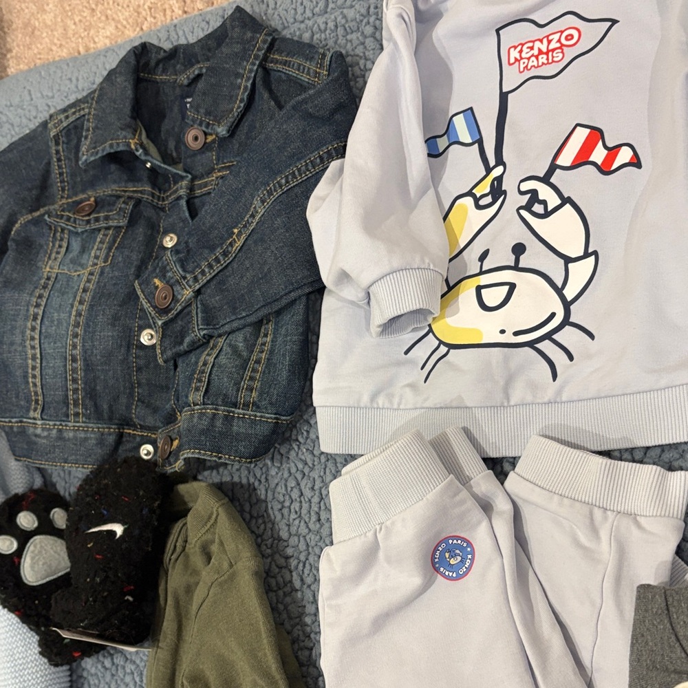Baby 6-9M Outfit Bundle Denim Jacket KENZO jogger set